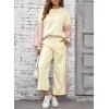 imageSHEWIN Womens 2 Piece Lounge Sets For Women Casual Long Sleeve Tops and Wide Leg Pants Matching SetApricot