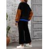 imageSHEWIN Womens 2 Piece Lounge Sets For Women Casual Long Sleeve Tops and Wide Leg Pants Matching SetBlack
