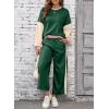 imageSHEWIN Womens 2 Piece Lounge Sets For Women Casual Long Sleeve Tops and Wide Leg Pants Matching SetDark Green