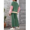 imageSHEWIN Womens 2 Piece Lounge Sets For Women Casual Long Sleeve Tops and Wide Leg Pants Matching SetGreen