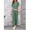 imageSHEWIN Womens 2 Piece Lounge Sets For Women Casual Long Sleeve Tops and Wide Leg Pants Matching SetGreen