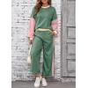 imageSHEWIN Womens 2 Piece Lounge Sets For Women Casual Long Sleeve Tops and Wide Leg Pants Matching SetGreen