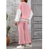imageSHEWIN Womens 2 Piece Lounge Sets For Women Casual Long Sleeve Tops and Wide Leg Pants Matching SetLight Pink