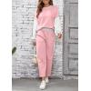 imageSHEWIN Womens 2 Piece Lounge Sets For Women Casual Long Sleeve Tops and Wide Leg Pants Matching SetLight Pink