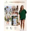 imageSHEWIN Womens 2 Piece Lounge Sets Oversized Crewneck Short Sleeve Shirts Drawstring Shorts Pajama SetsGreen