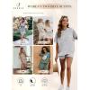 imageSHEWIN Womens 2 Piece Lounge Sets Oversized Crewneck Short Sleeve Shirts Drawstring Shorts Pajama SetsLight Grey