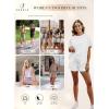 imageSHEWIN Womens 2 Piece Lounge Sets Oversized Crewneck Short Sleeve Shirts Drawstring Shorts Pajama SetsWhite