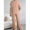 imageSHEWIN Womens Pajama Sets Long Sleeve 2 Piece Lounge Sets Ribbed Knit Sweater SleepwearApricot