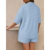 imageSHEWIN Womens Pajama Sets Short Sleeve 2 Piece Lounge Sets For Women Knit Sweater SleepwearBeau Blue