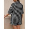 imageSHEWIN Womens Pajama Sets Short Sleeve 2 Piece Lounge Sets For Women Knit Sweater SleepwearBlack