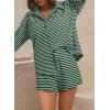 imageSHEWIN Womens Pajama Sets Short Sleeve 2 Piece Lounge Sets For Women Knit Sweater SleepwearBlackish Green