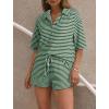 imageSHEWIN Womens Pajama Sets Short Sleeve 2 Piece Lounge Sets For Women Knit Sweater SleepwearBlackish Green