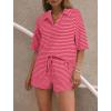 imageSHEWIN Womens Pajama Sets Short Sleeve 2 Piece Lounge Sets For Women Knit Sweater SleepwearCoral Paradise
