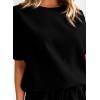 imageSHEWIN Womens Pajama Sets Waffle Knit Lounge Set 2 Piece Outfits Loungewear Sweatsuit with PocketsB Black