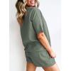imageSHEWIN Womens Pajama Sets Waffle Knit Lounge Set 2 Piece Outfits Loungewear Sweatsuit with PocketsB Green