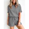 imageSHEWIN Womens Pajama Sets Waffle Knit Lounge Set 2 Piece Outfits Loungewear Sweatsuit with PocketsB Grey