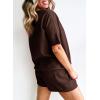 imageSHEWIN Womens Pajama Sets Waffle Knit Lounge Set 2 Piece Outfits Loungewear Sweatsuit with PocketsC Coffee