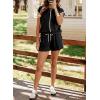 imageSHEWIN Womens Two Piece Lounge Sets Casual Short Sleeve Pullover Tops Matching Drawstring Shorts Cozy Pajamas SetBlack