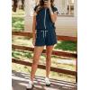 imageSHEWIN Womens Two Piece Lounge Sets Casual Short Sleeve Pullover Tops Matching Drawstring Shorts Cozy Pajamas SetDark Blue