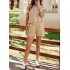 imageSHEWIN Womens Two Piece Lounge Sets Casual Short Sleeve Pullover Tops Matching Drawstring Shorts Cozy Pajamas SetKhaki