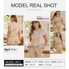 imageSHEWIN Womens Two Piece Lounge Sets Casual Short Sleeve Pullover Tops Matching Drawstring Shorts Cozy Pajamas SetKhaki