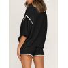 imageSHEWIN Womens Two Piece Outfits Casual Short Sleeve Knit Pullover Tops Matching Shorts Tracksuit Lounge SetsBlack