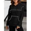 imageSHEWIN Hoodies For Women Causal Oversized Sweatshirt Loose Long Sleeve Tops Fall Fashion 2024Black