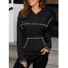 imageSHEWIN Hoodies For Women Causal Oversized Sweatshirt Loose Long Sleeve Tops Fall Fashion 2024Black