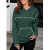 imageSHEWIN Hoodies For Women Causal Oversized Sweatshirt Loose Long Sleeve Tops Fall Fashion 2024Blackish Green