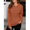 imageSHEWIN Hoodies For Women Causal Oversized Sweatshirt Loose Long Sleeve Tops Fall Fashion 2024Clay