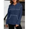 imageSHEWIN Hoodies For Women Causal Oversized Sweatshirt Loose Long Sleeve Tops Fall Fashion 2024Navy Blue