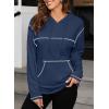 imageSHEWIN Hoodies For Women Causal Oversized Sweatshirt Loose Long Sleeve Tops Fall Fashion 2024Navy Blue