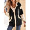 imageSHEWIN Oversized Sweatshirt For Women Casual Long Sleeve Button Down Hoodies Womens Fall Fashion 2024Black