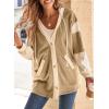 imageSHEWIN Oversized Sweatshirt For Women Casual Long Sleeve Button Down Hoodies Womens Fall Fashion 2024Light French Beige