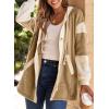 imageSHEWIN Oversized Sweatshirt For Women Casual Long Sleeve Button Down Hoodies Womens Fall Fashion 2024Light French Beige