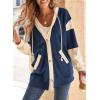 imageSHEWIN Oversized Sweatshirt For Women Casual Long Sleeve Button Down Hoodies Womens Fall Fashion 2024Sail Blue