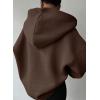 imageSHEWIN Women Casual Oversized Long Sleeve Fleece Sweatshirt Hoodies with Pockets SXXLBrown