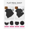 imageSHEWIN Womens 2 Piece Outfits Sweatsuit Casual Short Sleeve Pullover Tops and Drawstring Wide Leg Pants Lounge SetsBlack