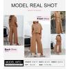 imageSHEWIN Womens 2 Piece Outfits Sweatsuit Casual Short Sleeve Pullover Tops and Drawstring Wide Leg Pants Lounge SetsCoffee