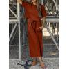 imageSHEWIN Womens 2 Piece Outfits Sweatsuit Casual Short Sleeve Pullover Tops and Drawstring Wide Leg Pants Lounge SetsOrange