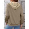 imageSHEWIN Womens Hoodies Casual Long Sleeve Textured Pullover Tops Loose Drawstring Sweatshirt with PocketApricot