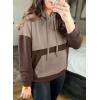 imageSHEWIN Womens Hoodies Casual Long Sleeve Textured Pullover Tops Loose Drawstring Sweatshirt with PocketChestnut