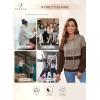 imageSHEWIN Womens Hoodies Casual Long Sleeve Textured Pullover Tops Loose Drawstring Sweatshirt with PocketChestnut