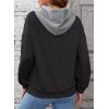 imageSHEWIN Womens Hoodies Casual Long Sleeve Textured Pullover Tops Loose Drawstring Sweatshirt with PocketGray