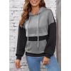 imageSHEWIN Womens Hoodies Casual Long Sleeve Textured Pullover Tops Loose Drawstring Sweatshirt with PocketGray