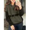 imageSHEWIN Womens Hoodies Casual Long Sleeve Textured Pullover Tops Loose Drawstring Sweatshirt with PocketGreen