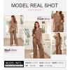 imageSHEWIN Womens Pajama Sets Long Sleeve Short Sleeve 2 Piece Lounge Sets Ribbed Knit Sweater SleepwearKhaki