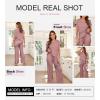 imageSHEWIN Womens Pajama Sets Long Sleeve Short Sleeve 2 Piece Lounge Sets Ribbed Knit Sweater SleepwearPink
