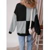 imageSHEWIN Womens Sweatshirts Casual Loose Button Henley Pullover Top Color Block 2024 Fall Fashion OutfitsBlack