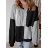 imageSHEWIN Womens Sweatshirts Casual Loose Button Henley Pullover Top Color Block 2024 Fall Fashion OutfitsBlack